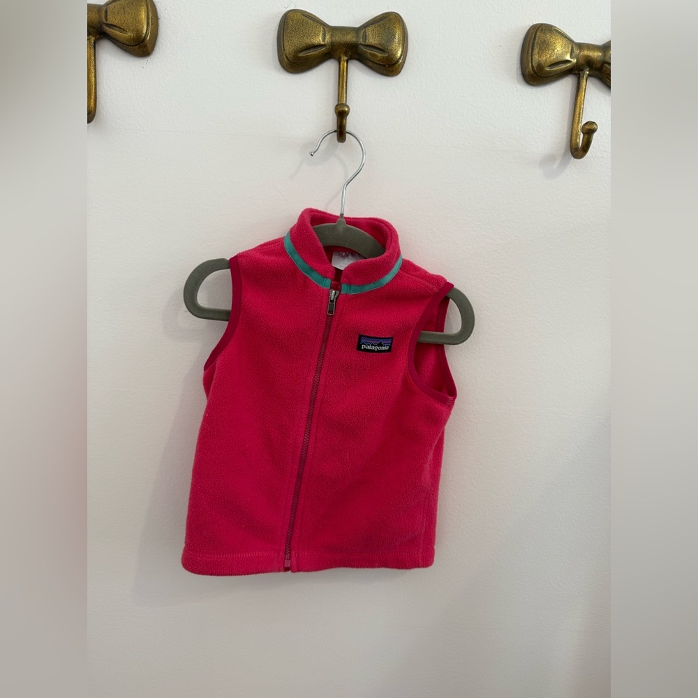 Patagonia Kids Bright Pink Fleece Vest